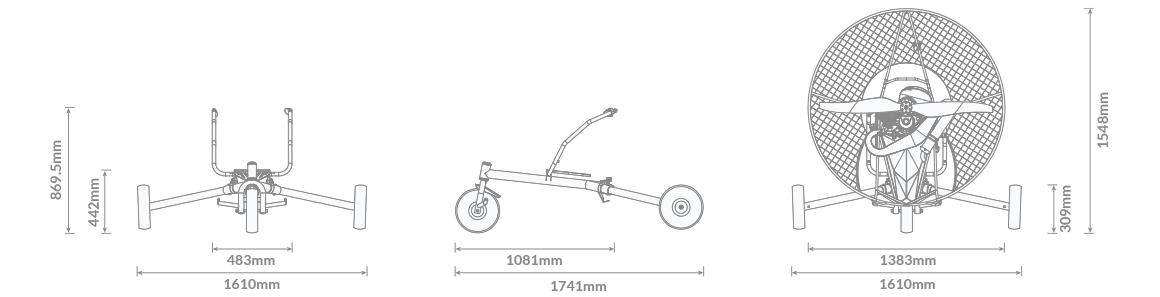 Parajet Maverick Lite Trike Dimensions